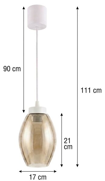 Brilagi - LED luster na lanku R GLASS 1xE27/60W/230V pr. 17 cm biela/dymovo-béžová
