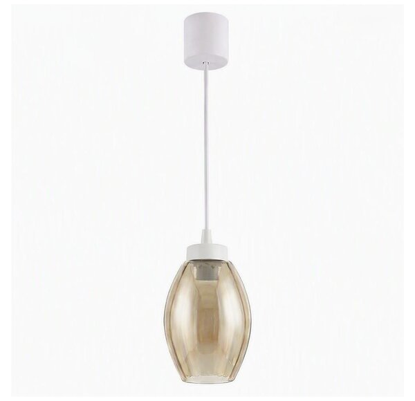Brilagi - LED luster na lanku R GLASS 1xE27/60W/230V pr. 17 cm biela/dymovo-béžová