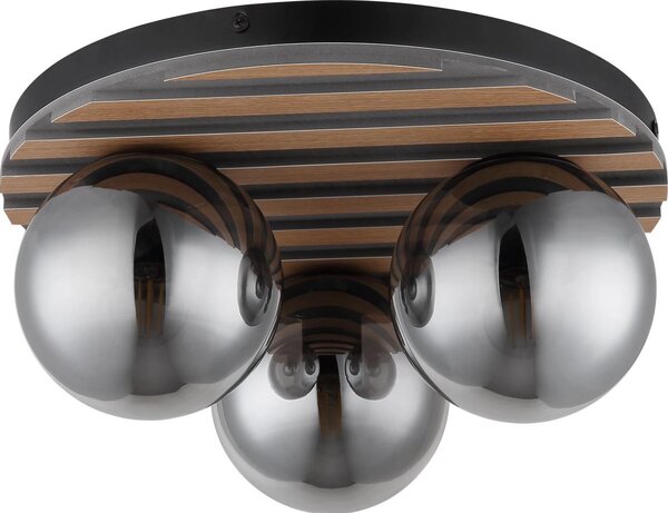 Globo 54343-3 - Stropné svietidlo PARSONS 3xE27/40W/230V priemer 39 cm hnedá/dymová