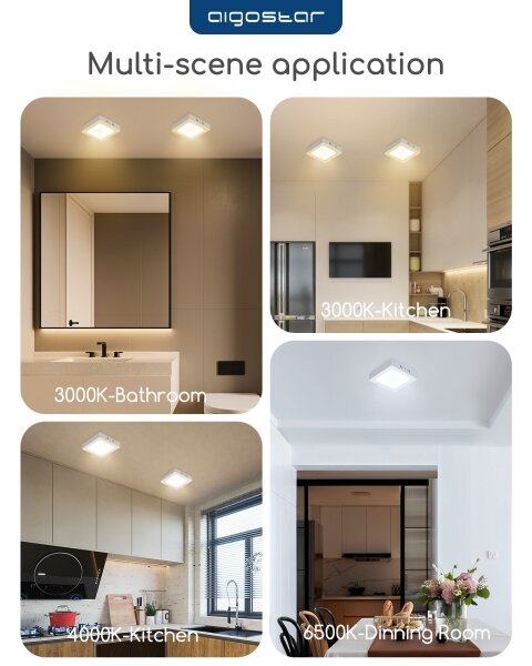 Aigostar - Prisadené stropné LED svietidlo LED/18W/230V 3000K 22,6x22,6 cm biela