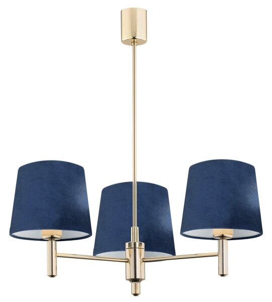 Brilagi - Luster na tyči MONTE 3xE27/60W/230V modrá/zlatá