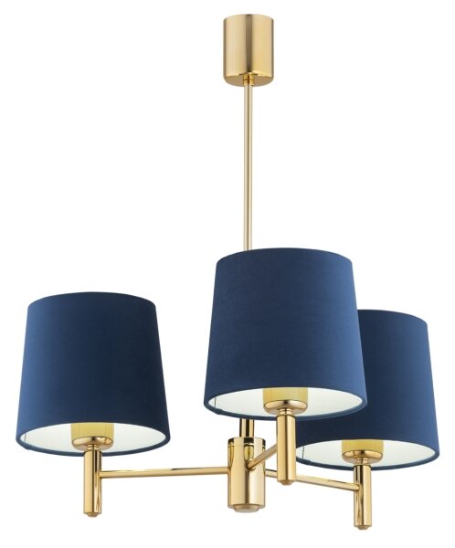 Brilagi - Luster na tyči MONTE 3xE27/60W/230V modrá/zlatá