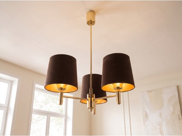 Brilagi - Luster na tyči MONTE 3xE27/60W/230V hnedá/zlatá