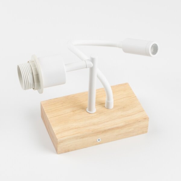 Brilagi - LED Flex. lampa BOBO WOOD 1xE27/25W/230V + LED/3W dub/biela/zajačiky