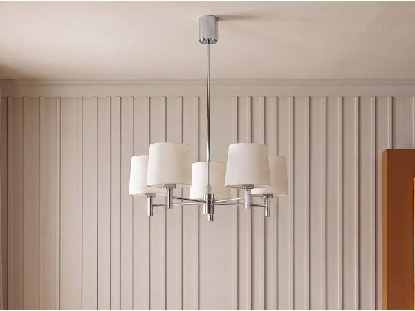 Brilagi - Luster na tyči MONTE 5xE27/60W/230V krémová/lesklý chróm
