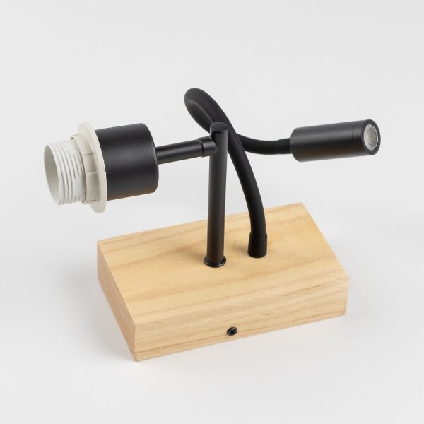 Brilagi - LED flexibilná lampa BOBO WOOD 1xE27/25W/230V + LED/3W dub/čierna/biela/král