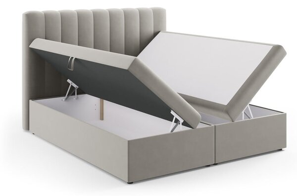 Sivá boxspring posteľ s úložným priestorom 180x200 cm Gina – Milo Casa