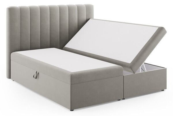 Sivá boxspring posteľ s úložným priestorom 180x200 cm Gina – Milo Casa