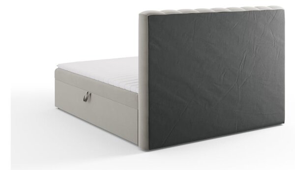 Sivá boxspring posteľ s úložným priestorom 180x200 cm Gina – Milo Casa