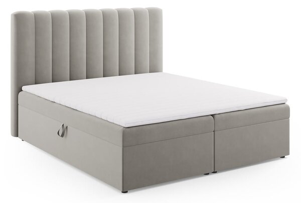 Sivá boxspring posteľ s úložným priestorom 180x200 cm Gina – Milo Casa