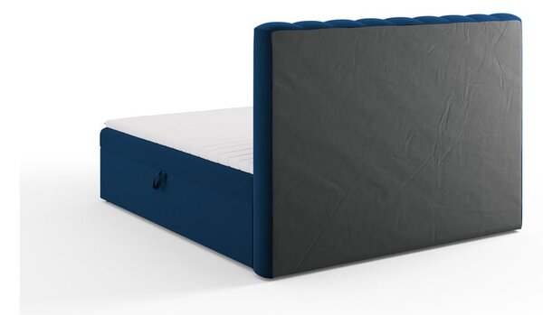Tmavomodrá boxspring posteľ s úložným priestorom 180x200 cm Gina – Milo Casa