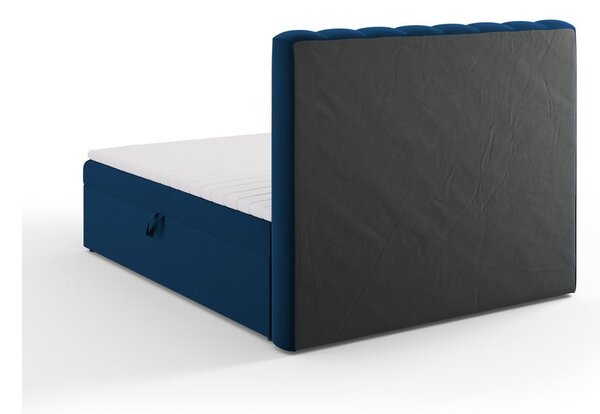 Tmavomodrá boxspring posteľ s úložným priestorom 160x200 cm Gina – Milo Casa