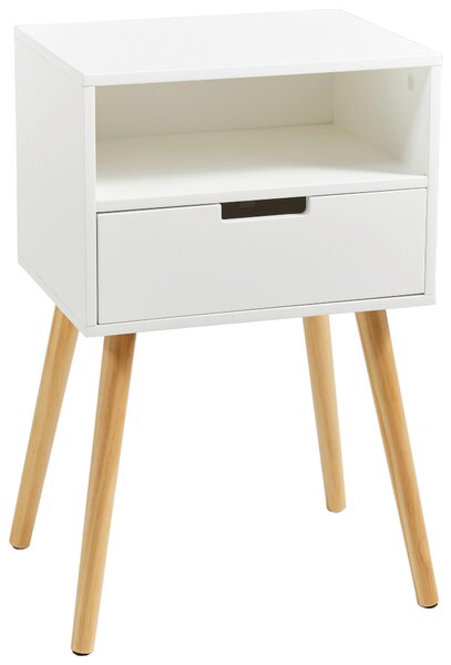 NOČNÝ STOLÍK, borovica, prírodná farba, biela, 40/63,5/30 cm Xora - Nočné stolíky