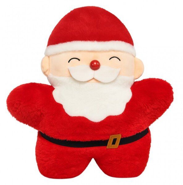 Zamatový dekoračný vankúš SANTA CLAUS, červený