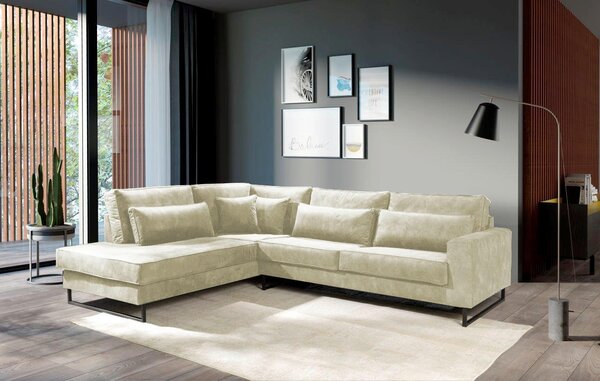 ROHOVÁ SEDAČKA, textil, kompozitné drevo, béžová Livetastic - Sedačky, Online Only