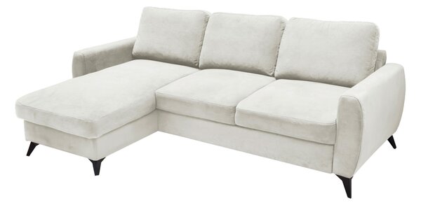 ROZKLADACIA ROHOVÁ SEDAČKA, kov, textil, kompozitné drevo, krémová Livetastic - Online Only obývacie izby, Online Only