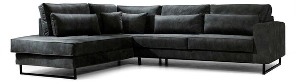 ROHOVÁ SEDAČKA, kompozitné drevo, textil, grafitová Livetastic - Sedačky, Online Only