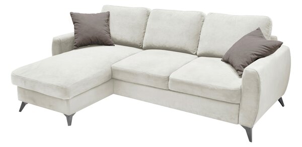 ROZKLADACIA ROHOVÁ SEDAČKA, kov, textil, kompozitné drevo, krémová Livetastic - Online Only obývacie izby, Online Only