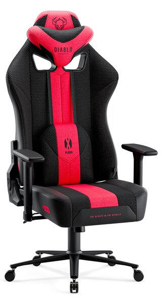 Látkové herné kreslo Diablo X-Player 2.0 Normal Size, karmínovo-antracitové