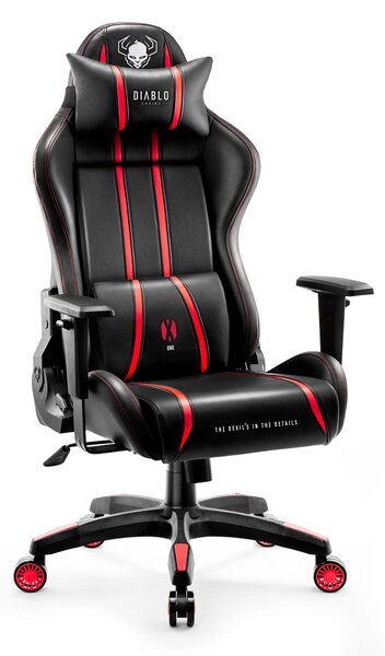 Herné kreslo z eko-kože Normal Size, čierny-červený: Diablo X-One 2.0