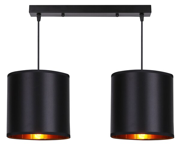 Čierno-medený závesný luster Candida pre žiarovku 2x E27 – LED lustre a svietidlá > Kolekcie svietidiel > Kolekcia svietidiel CANDIDA