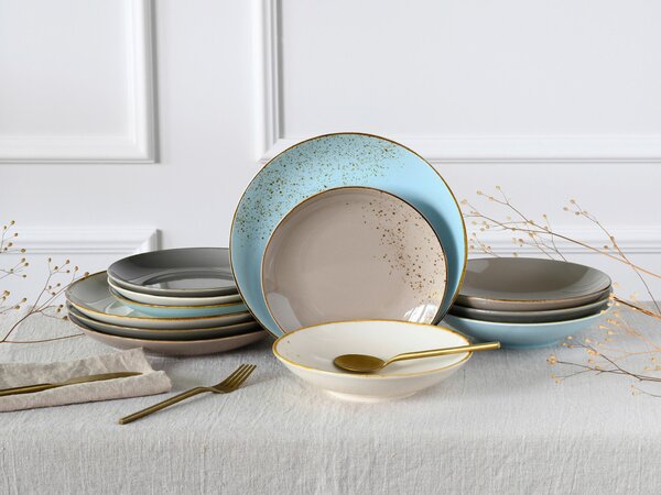 KOMBINOVANÝ SERVIS, 12-dielne, kamenina Creatable - Online Only bytové doplnky, Online Only