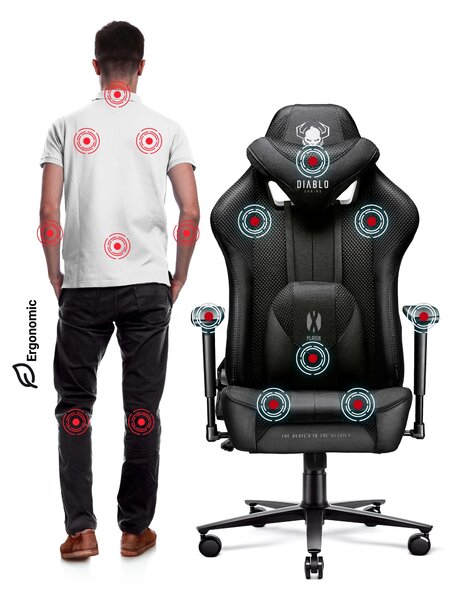 Látkové herné kreslo Diablo X-Player 2.0 Normal Size, čierne