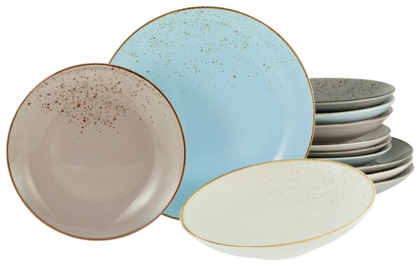KOMBINOVANÝ SERVIS, 12-dielne, kamenina Creatable - Online Only bytové doplnky, Online Only
