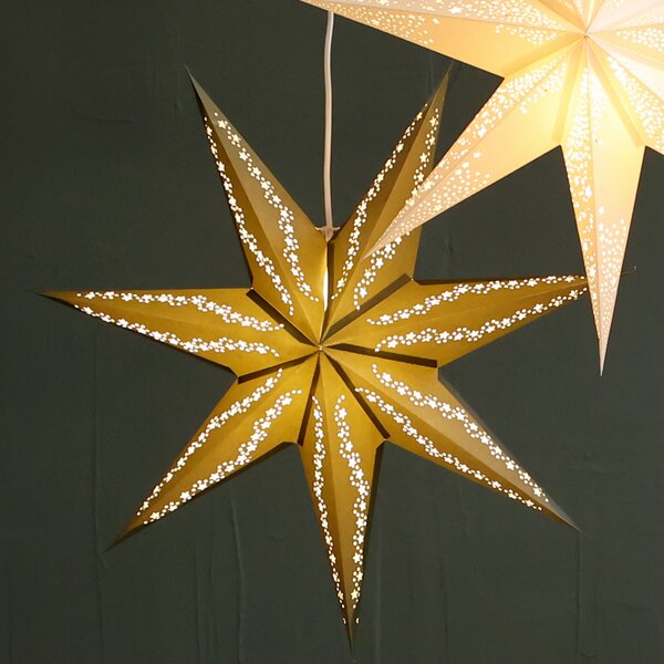 Olivová papierová hviezda Vintage Paper Star - 60 cm - Chic Antique