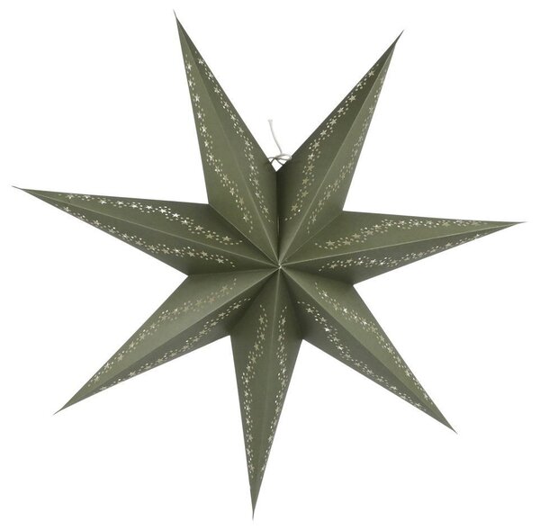 Olivová papierová hviezda Vintage Paper Star - 60 cm - Chic Antique