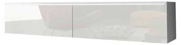 NÍZKA KOMODA, biela s vysokým leskom, 140/30/33 cm P & B - Online Only drobný nábytok, Online Only