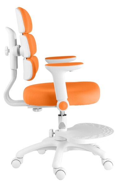 Detská rastúca stolička Neoseat KIDDY THREE — látka, prateľný poťah, oranžová