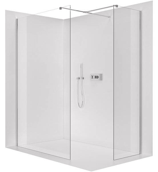 CERANO - Sprchová zástena Walk-in Onyx TL/P - 8 mm - hranatá vzpera - chróm, transparentné sklo - 40x40x200 cm