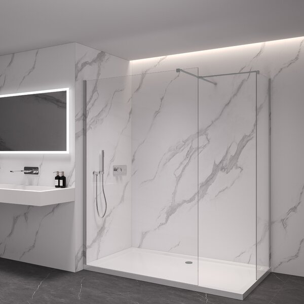 CERANO - Sprchová zástena Walk-in Onyx TL/P - 8 mm - hranatá vzpera - chróm, transparentné sklo - 40x40x200 cm