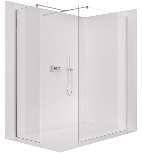 CERANO - Sprchová zástena Walk-in Onyx TL/P - 8 mm - hranatá vzpera - chróm, transparentné sklo - 40x40x200 cm