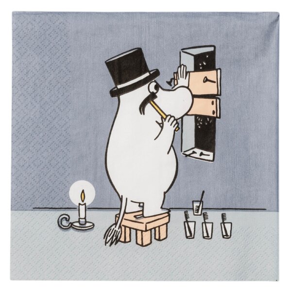 Arabia Servítky Moominpappa 33x33cm, 20ks / sivé