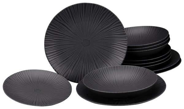 JEDÁLENSKÝ SERVIS Vesuvio black 12-dielne Creatable - Online Only bytové doplnky, Online Only