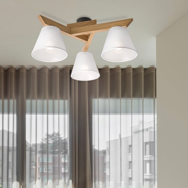 Brilagi - LED Prisadený luster ANTHONY 3xE14/40W/230V dub/biela