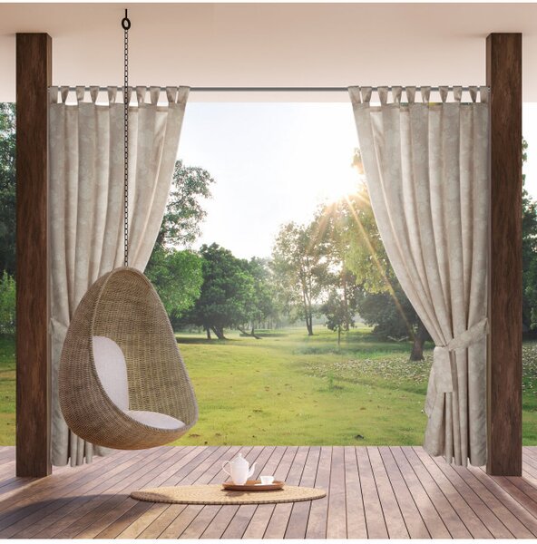 Hotový záves GARDEN 15 púdrovo ružový / krémový - na priechodkách