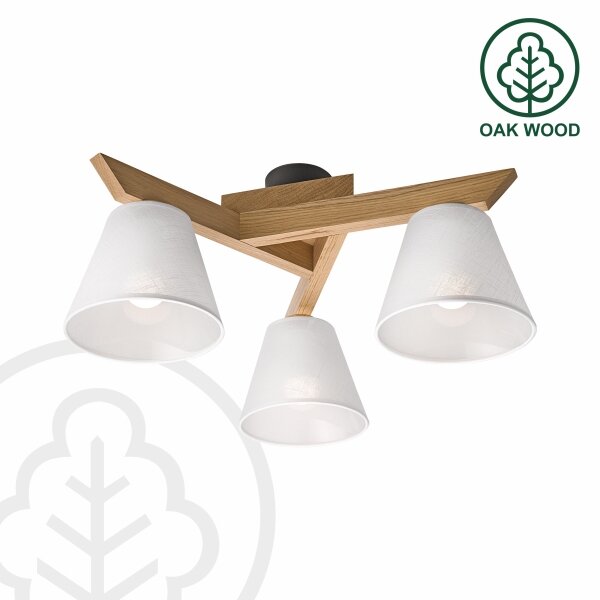 Brilagi - LED Prisadený luster ANTHONY 3xE14/40W/230V dub/biela