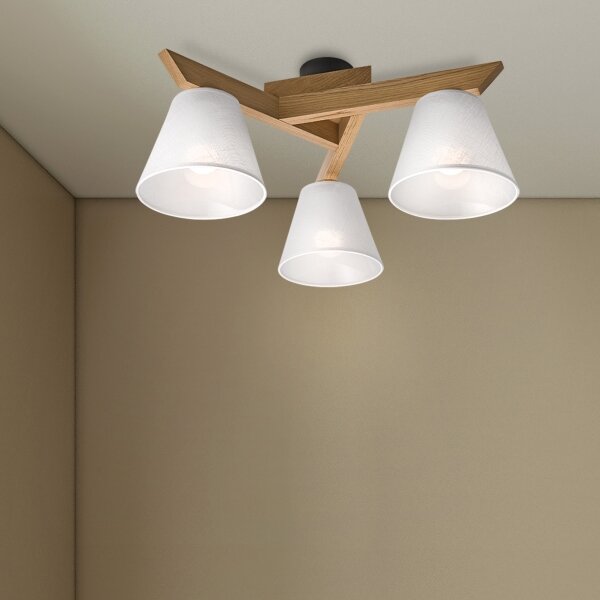 Brilagi - LED Prisadený luster ANTHONY 3xE14/40W/230V dub/biela