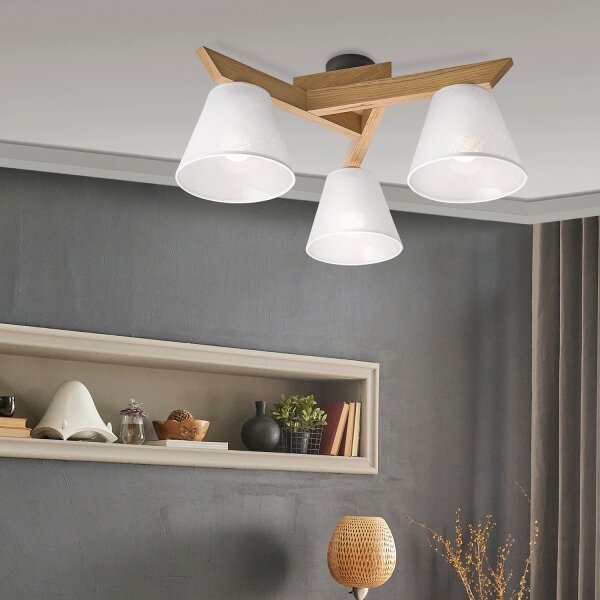 Brilagi - LED Prisadený luster ANTHONY 3xE14/40W/230V dub/biela