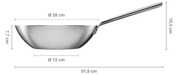 Fiskars Nerezová panvica wok Norden Steel 28cm