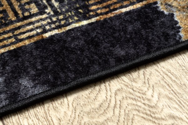 Dywany Łuszczów , Kusový koberec Miro 51278.809 Marble black/gold, 80x150, čierna, chodba / predsieň