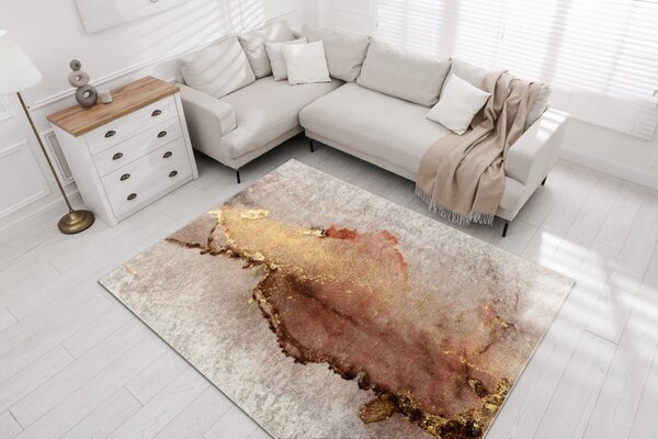 Dywany Łuszczów , Kusový koberec Miro 512101.801 beige/gold, 80x150, béžová, chodba / predsieň