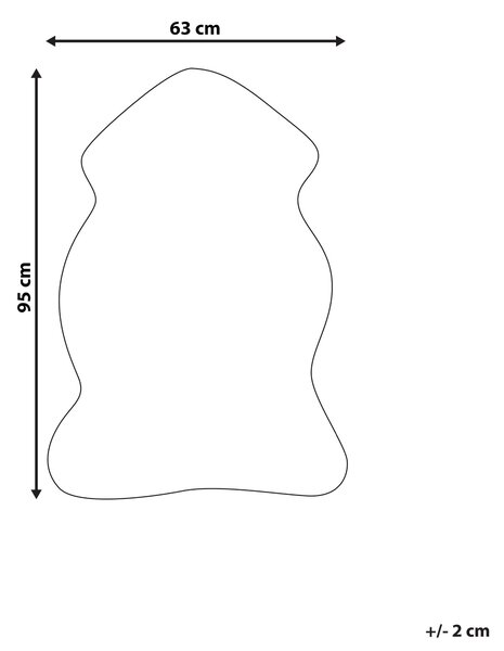Koberec béžový umelá ovčia kožušina akryl polyester 63 x 95 cm vysoký vlas rustikálny štýl obývačka spálňa