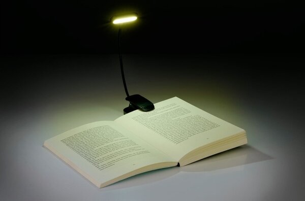 Grundig - Nabíjacia LED stolná lampa s klipom, 5 V, 400 mAh, čierna