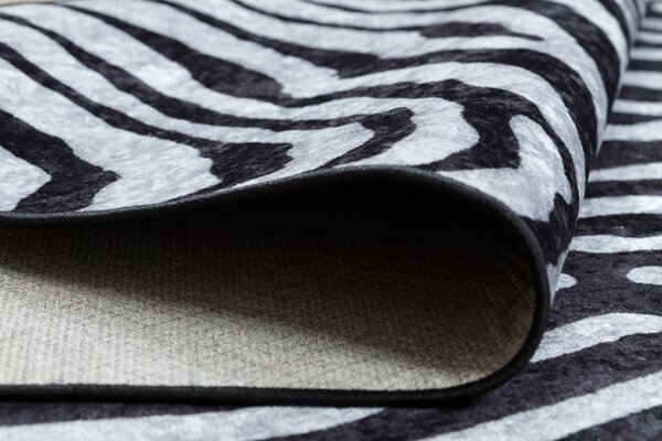 Dywany Łuszczów, Kusový koberec Miro 51331.803 Zebra black / white, 80x150, čiernobiela, chodba / predsieň
