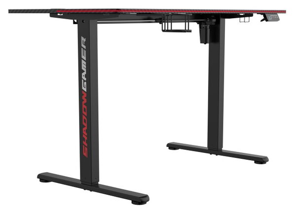 Herný stôl s LED osvetlením SHADOW GAMER 2.0 elektrický, čierny
