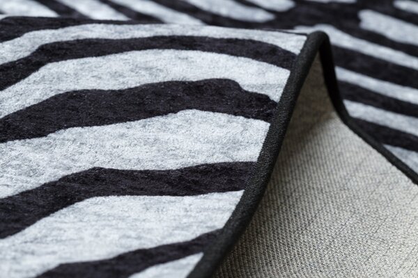Dywany Łuszczów, Kusový koberec Miro 51331.803 Zebra black / white, 80x150, čiernobiela, chodba / predsieň